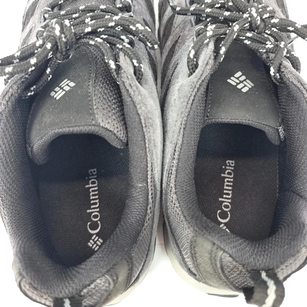 Columbia Crestwood Mens Hiking Shoes Charcoal Black Suede Mesh Trail Sneakers